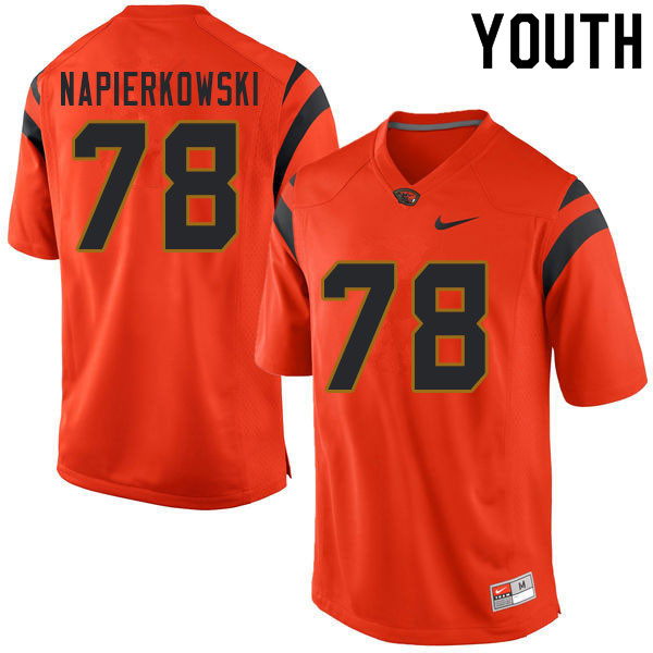 Youth #78 Dakota Napierkowski Oregon State Beavers College Football Jerseys Sale-Orange